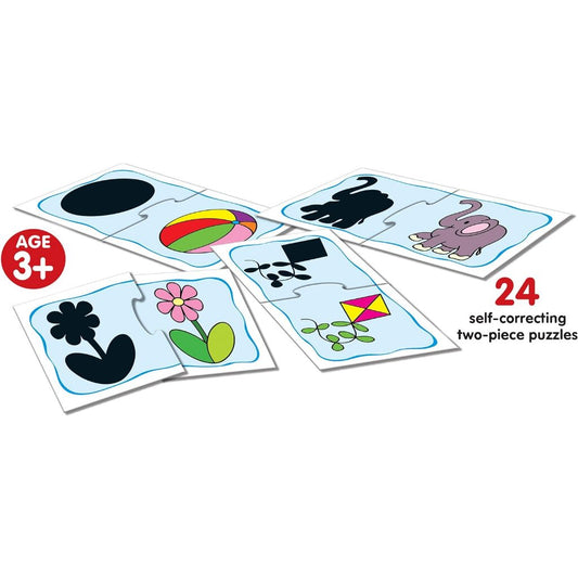 Frank Shadow Match Puzzle | 48 Pieces | 24 Self-Correcting 2-Piece Puzzles | Early Learner Kids 3+
