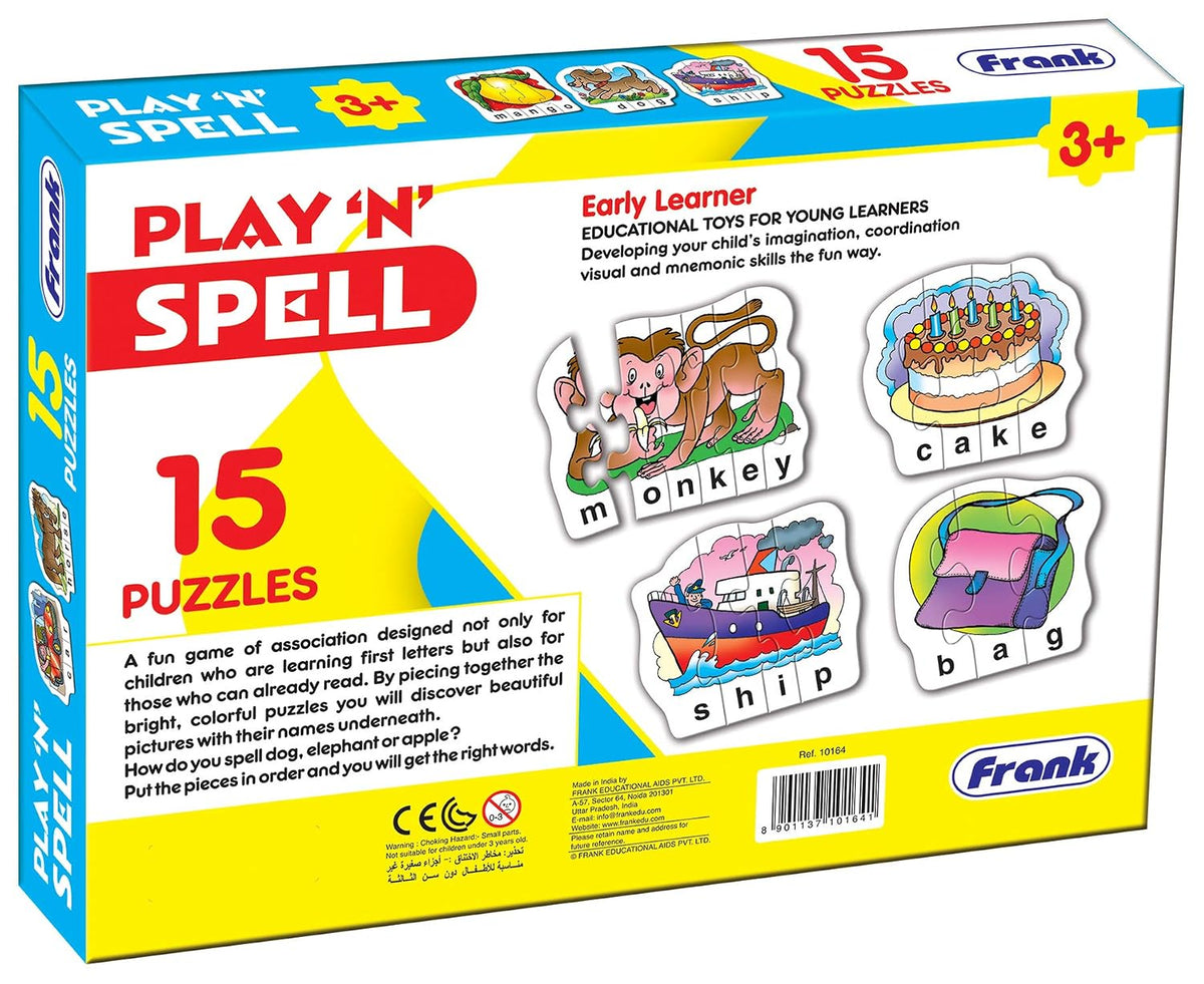 Frank Play 'n' Spell | Self-Correcting Puzzle Set | Early Learning Game