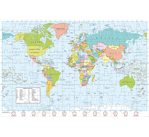 FRANK Puzzle | World Map (108 pcs) | Fun Geography Puzzle for Kids 6+