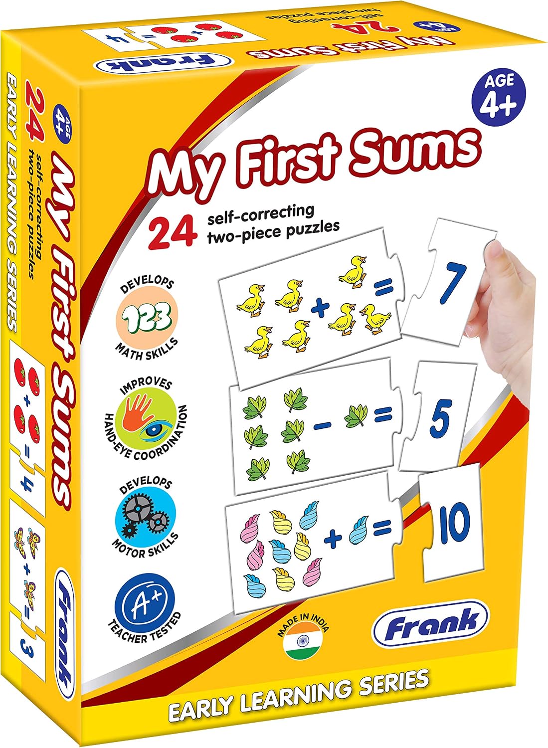 Frank | My First Sums Puzzle | 48 Pieces | 24 Self-Correcting 2-Piece Puzzles | Early Learning Math
