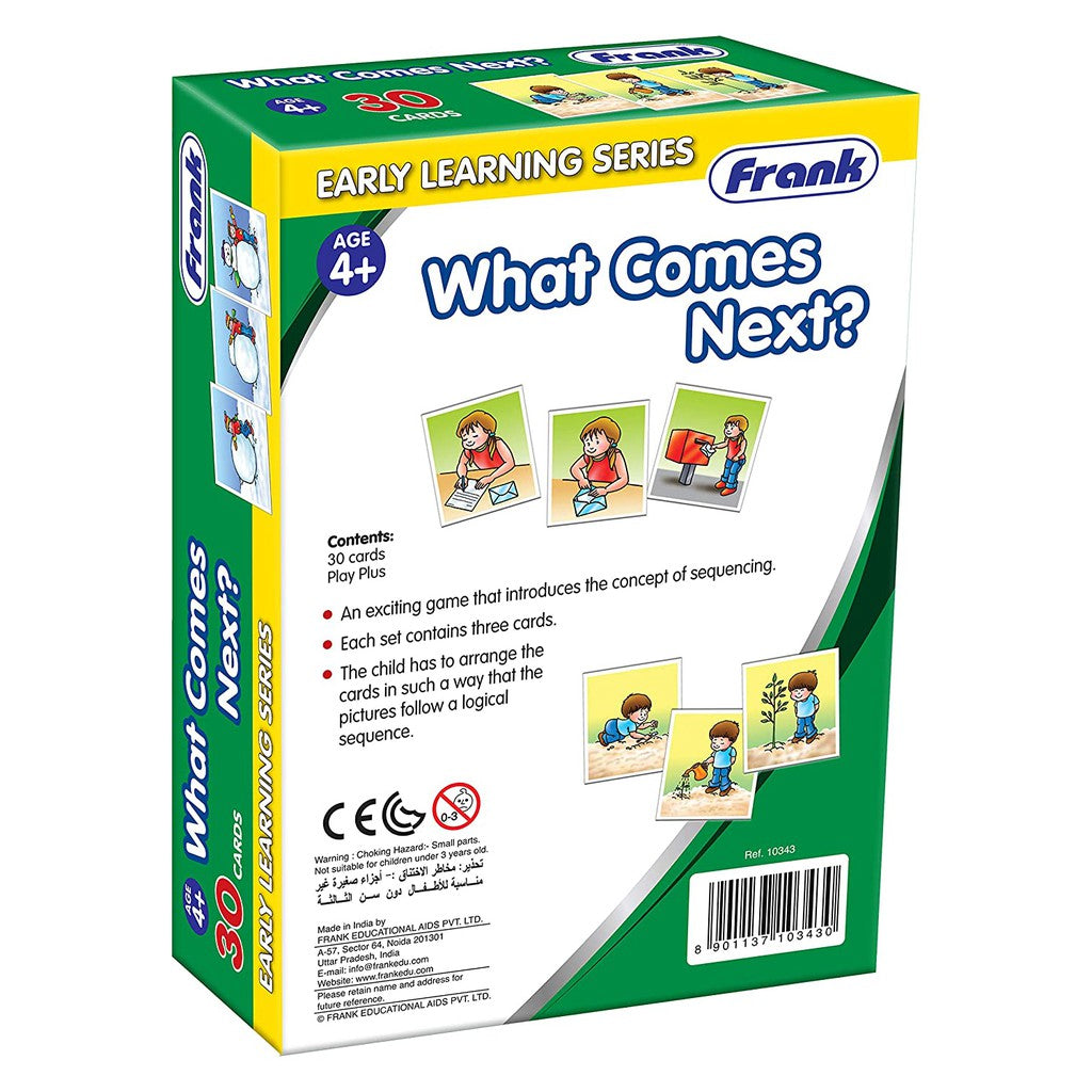 Frank What Comes Next | Early Learner Matching Game | 30 Picture Cards, 10 Sets | Picture Sequencing