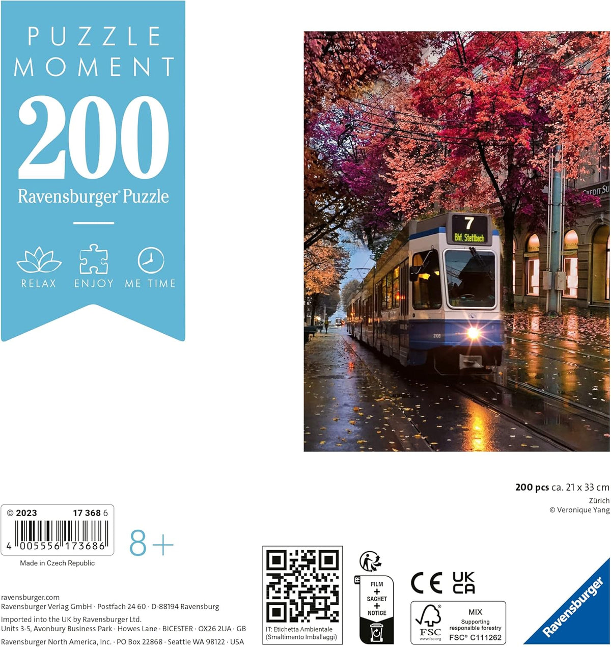 Ravensburger Zürich 200pcs | Puzzle Moment Series | Swiss City Jigsaw