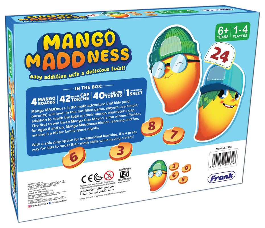 Frank Mango Madness | Educational Math Board Game | Addition Adventure for Kids & Family Fun