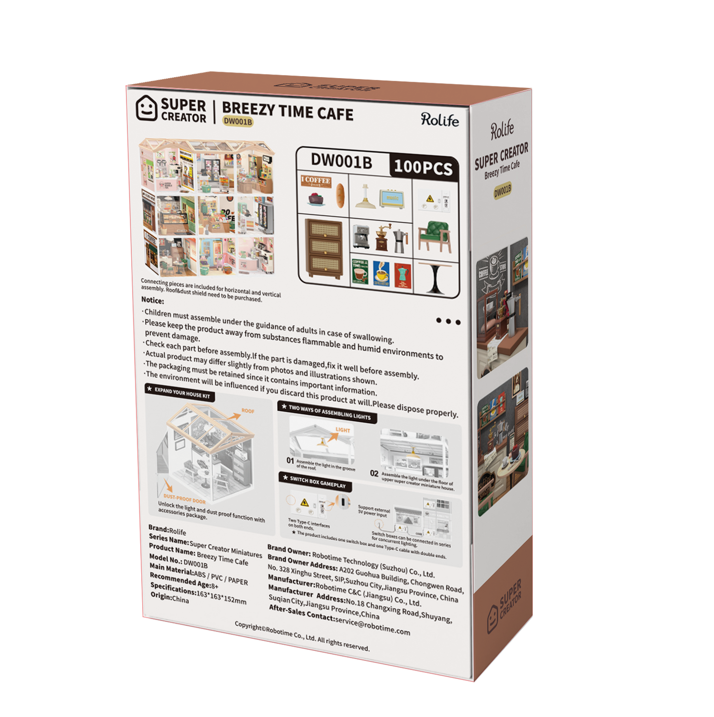 Rolife Super Creator Breezy Time Cafe DIY Miniature House Kit