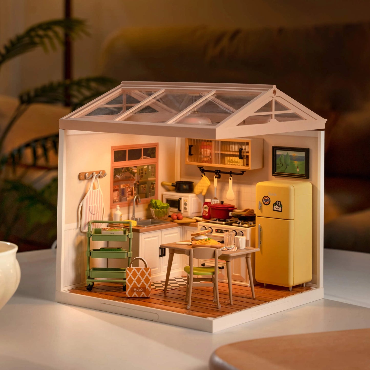 Rolife Super Creator Happy Meals Kitchen DIY Miniature House Kit