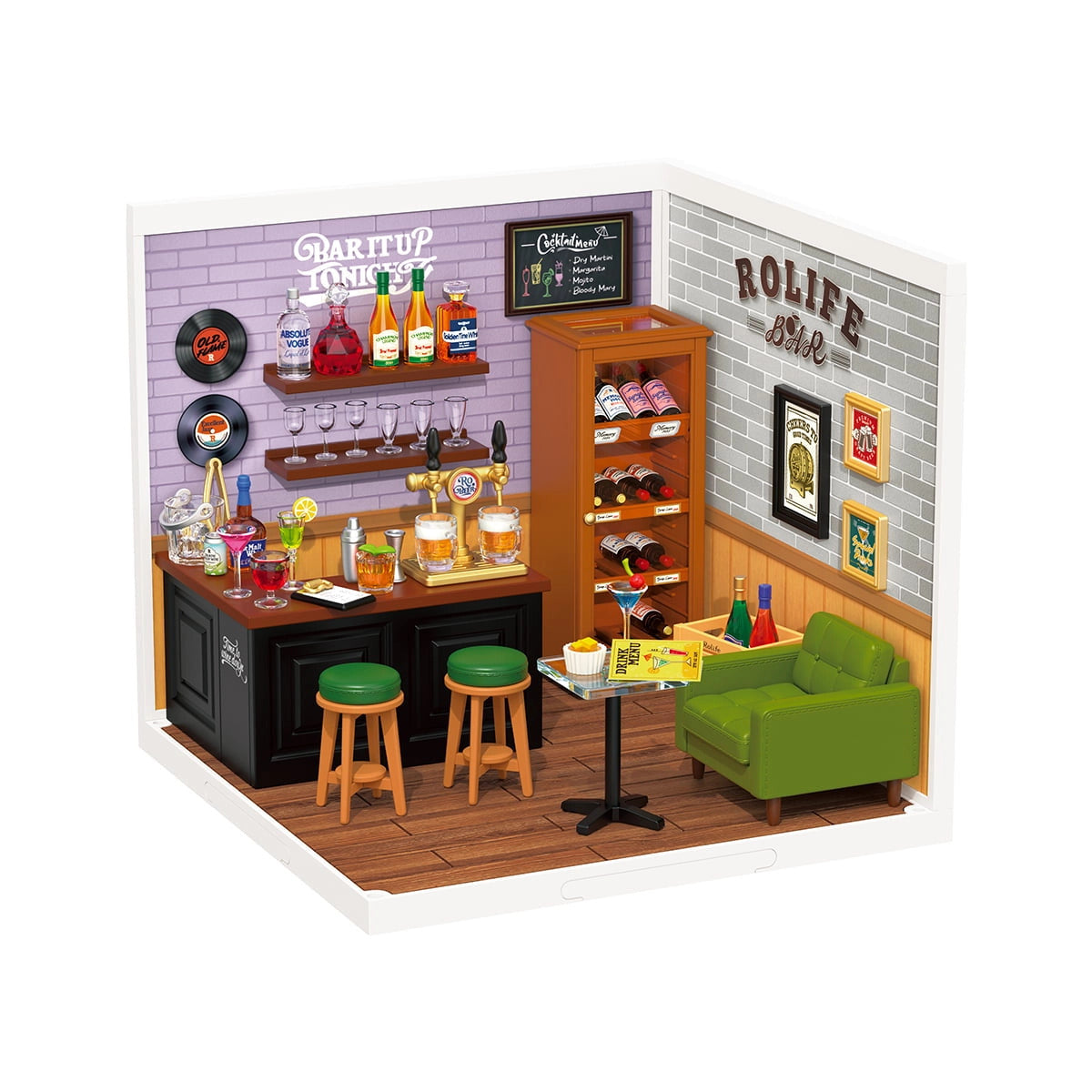 Rolife Super Creator Leisurely Cheers Bar DIY Miniature House Kit