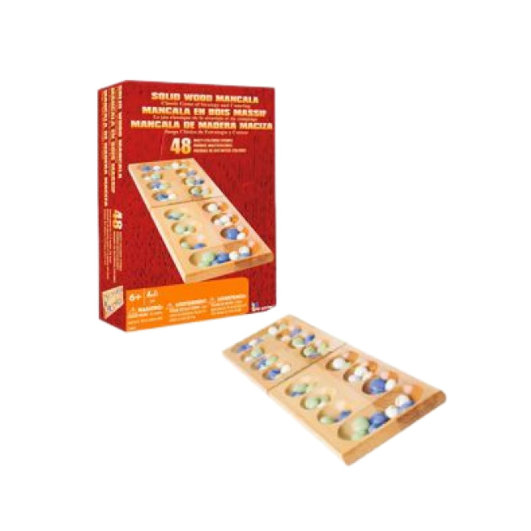 PIP Games Solid Wood Mancala Classic Strategy Board Game