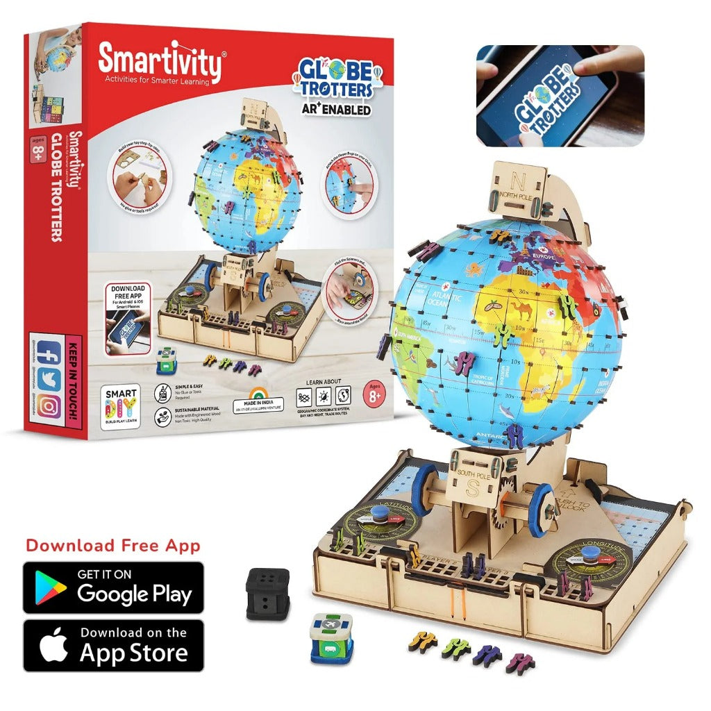 Smartivity Globe Trotters – AR-Enabled DIY Educational Globe Kit | Fun STEM Learning for Kids