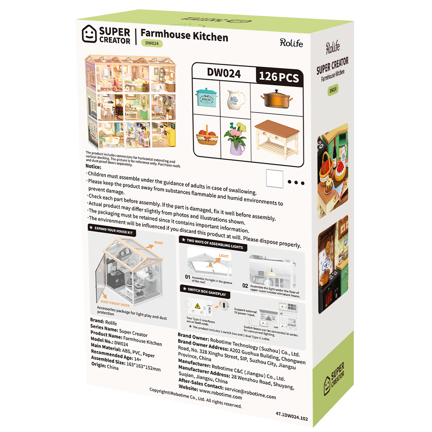 Rolife Super Creator Farmhouse Kitchen DIY Miniature House Kit
