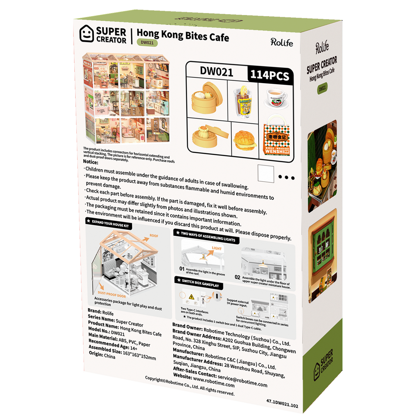 Rolife Super Creator Hong Kong Bites Cafe DIY Miniature House Kit