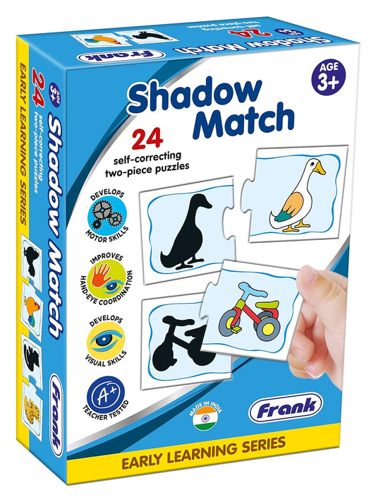 Frank Shadow Match Puzzle | 48 Pieces | 24 Self-Correcting 2-Piece Puzzles | Early Learner Kids 3+