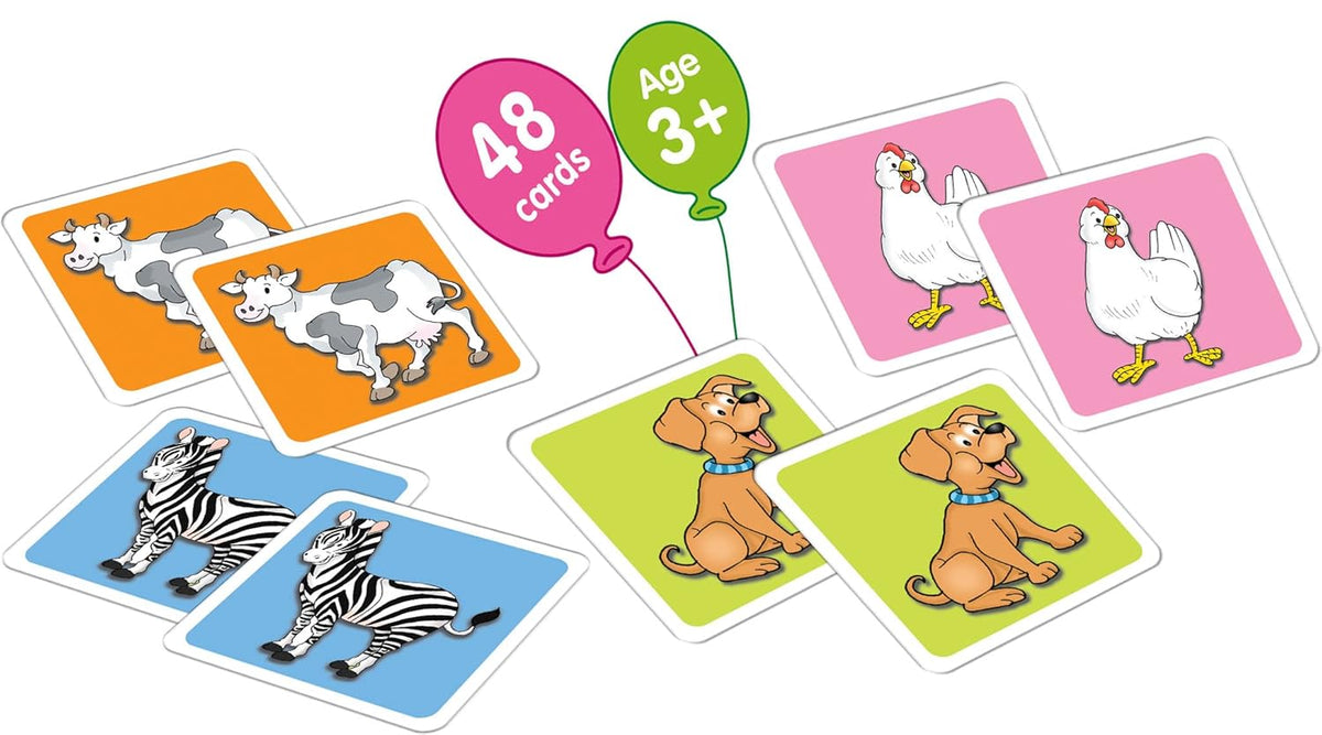 Frank Animal Pairs 48 Cards | Kids Memory Matching Game | Early Learner Toy