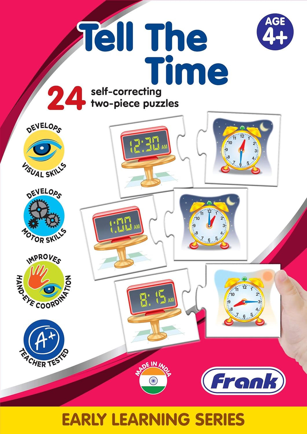 Frank Tell the Time Early Learning Matching Puzzle for Kids 48 Pieces
