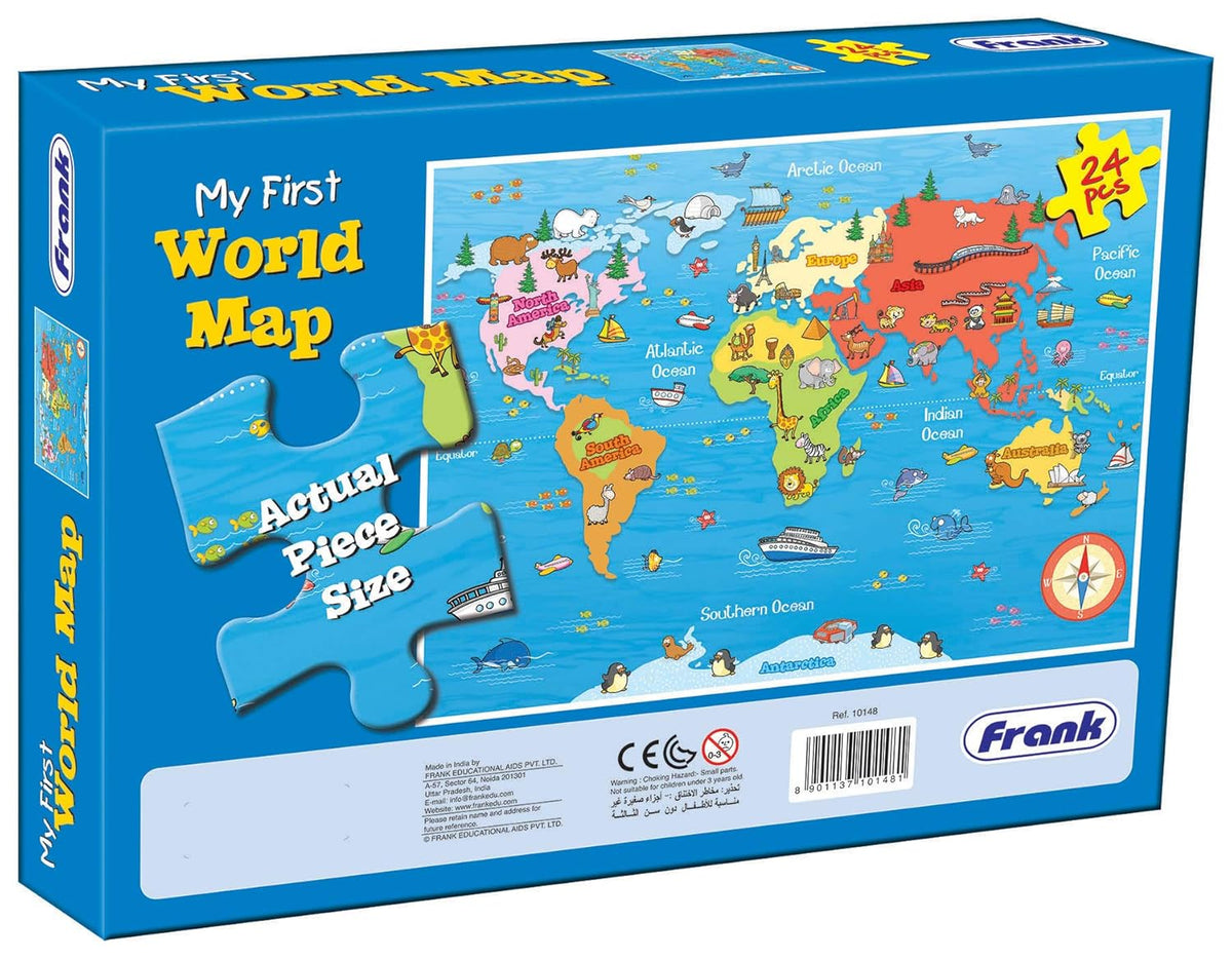 Frank My First World Map | 24pcs Educational Puzzle | Early Learning Game