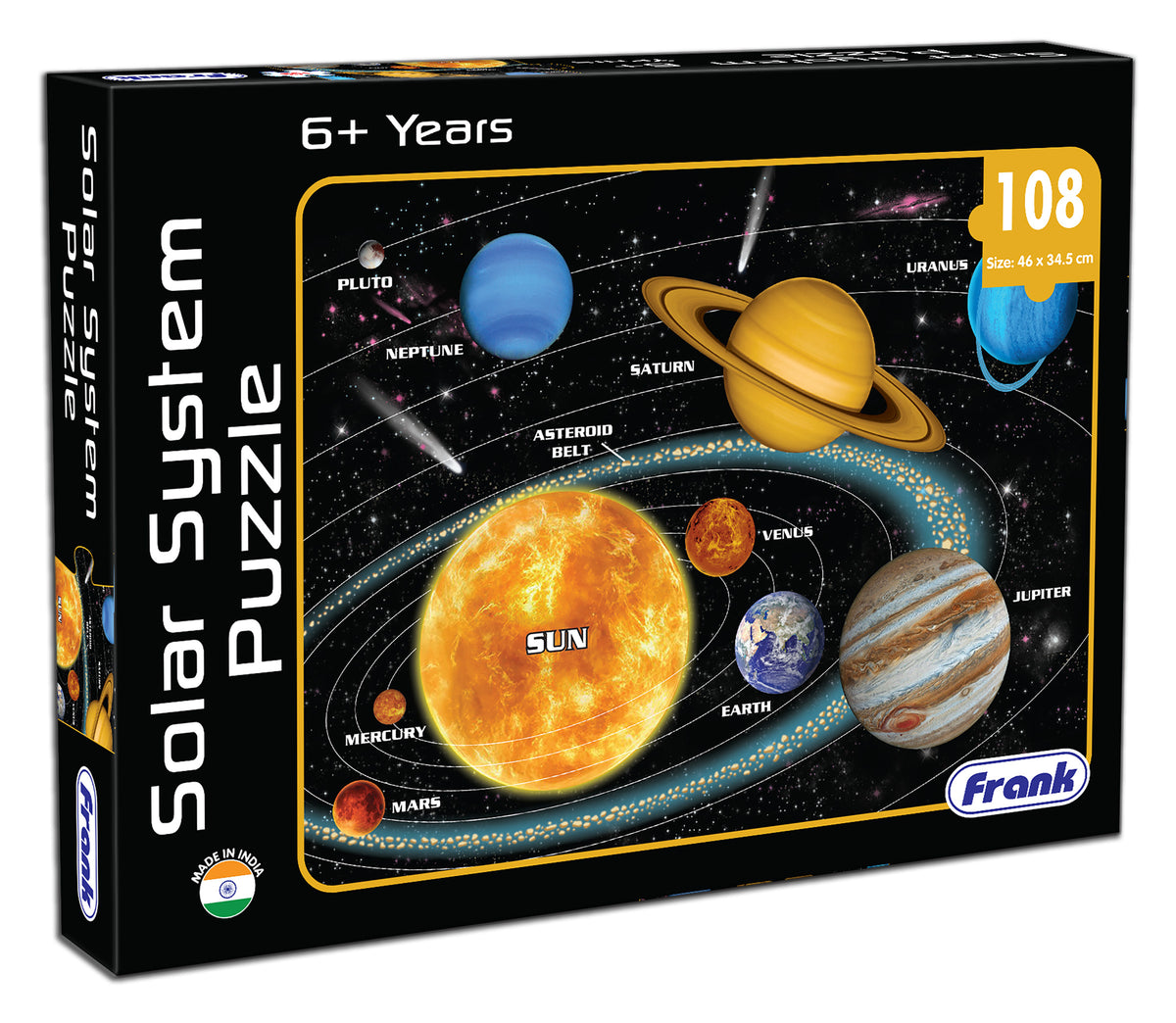 Frank Puzzle | Solar System (108 pcs) | Interactive STEM Jigsaw with Fun Facts