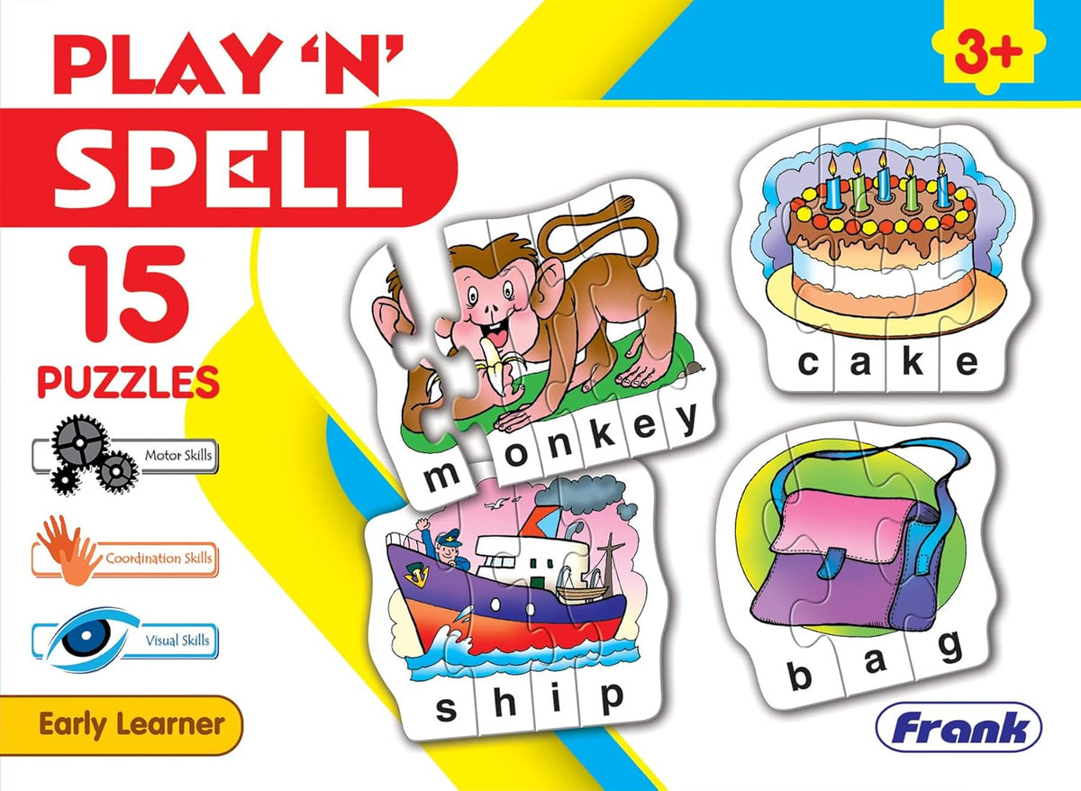 Frank Play 'n' Spell | Self-Correcting Puzzle Set | Early Learning Game