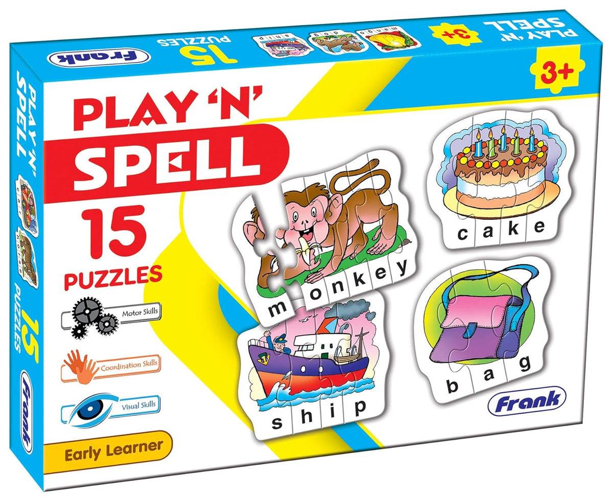 Frank Play 'n' Spell | Self-Correcting Puzzle Set | Early Learning Game