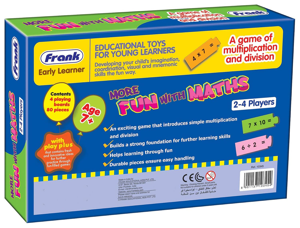 Frank Fun Maths Puzzle | 80 Self-Correcting Pieces | Early Learner Educational Jigsaw Set for Kids