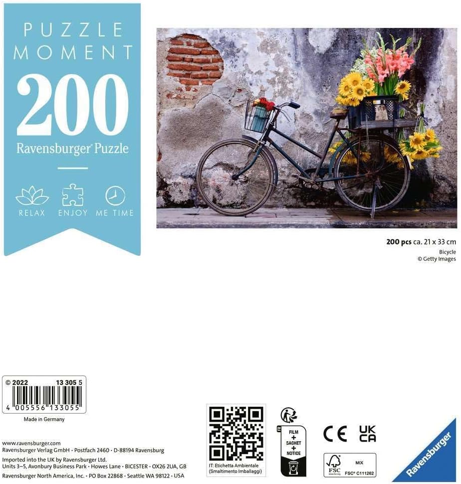 Ravensburger Bicycle 200pcs | Puzzle Moment Series | Scenic Bike Theme Jigsaw