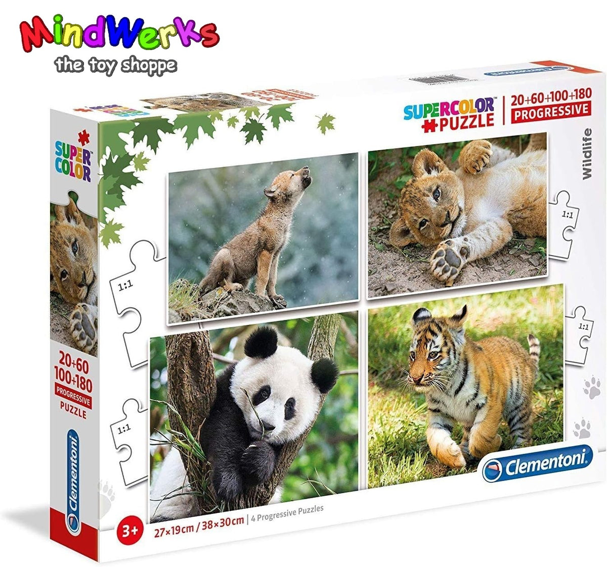 Clementoni Wildlife | 20+60+80+180pcs Puzzle Set | SuperColor Kids Collection