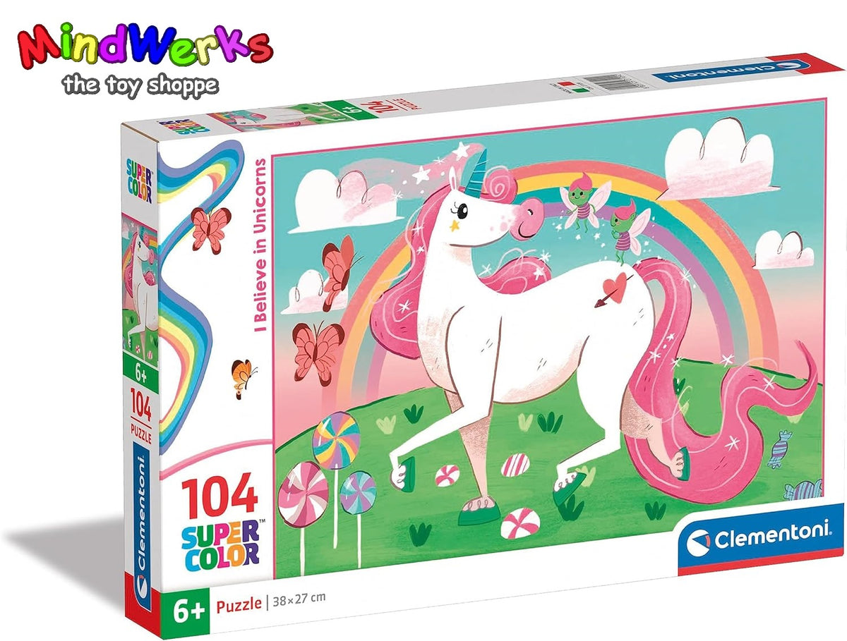 Clementoni I Believe in Unicorns | 104pcs Puzzle | SuperColor Kids Collection