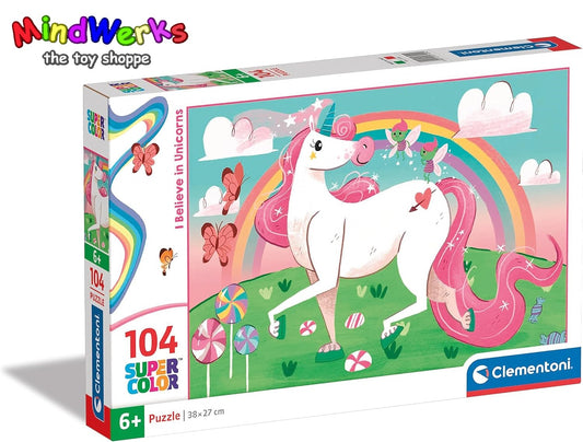 Clementoni I Believe in Unicorns | 104pcs Puzzle | SuperColor Kids Collection