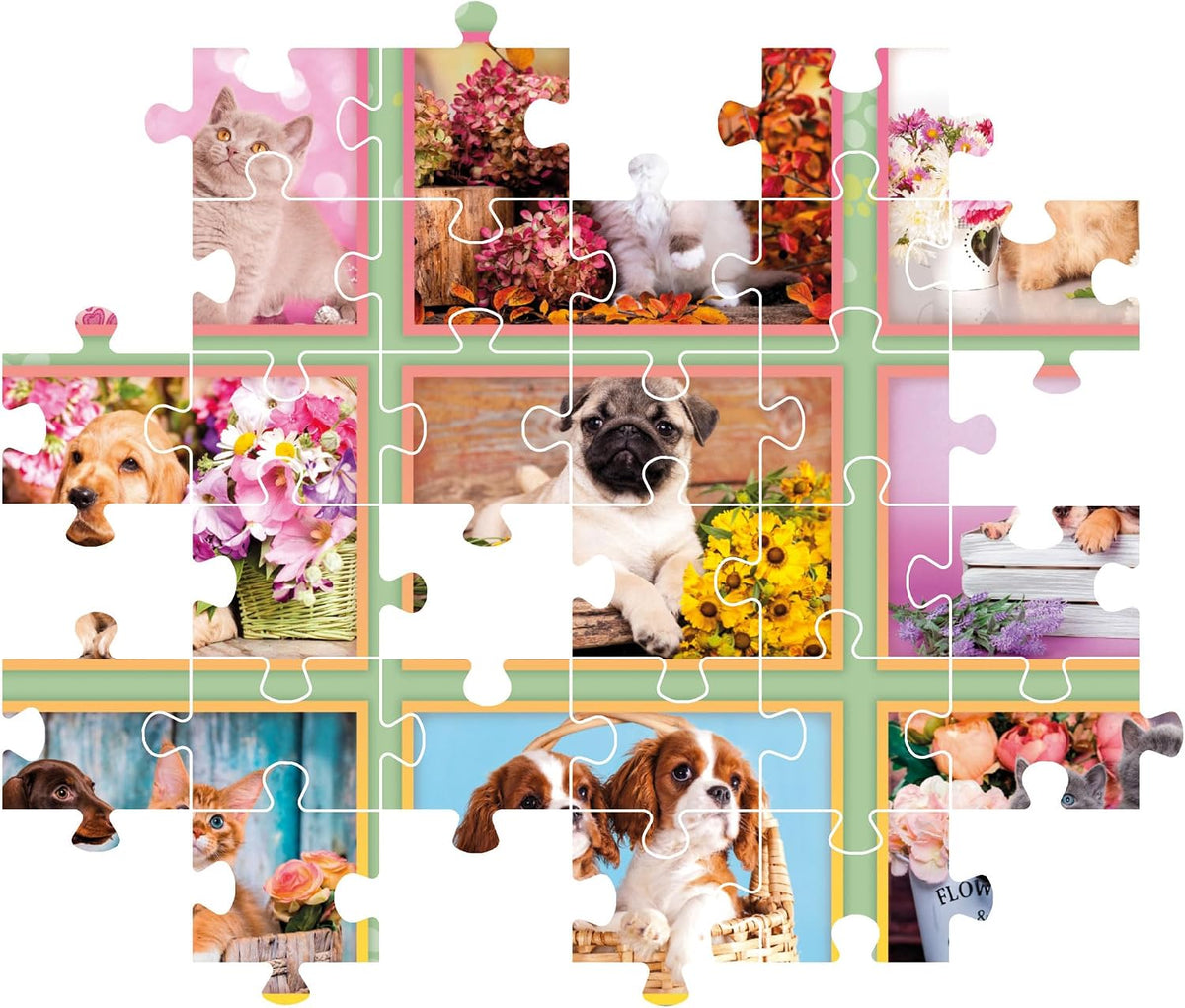Clementoni Puppy Collage | 180pcs Puzzle | SuperColor Kids Collection