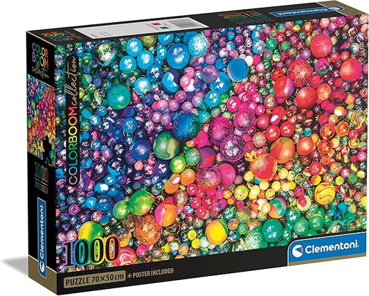 Clementoni Puzzle | Colorboom Marbles | 1000 pcs | Rainbow Gradient Art | Made in Italy