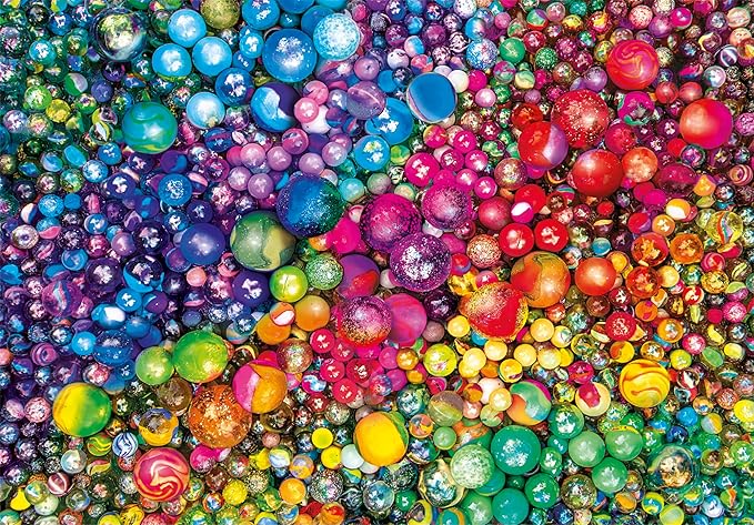 Clementoni Puzzle | Colorboom Marbles | 1000 pcs | Rainbow Gradient Art | Made in Italy