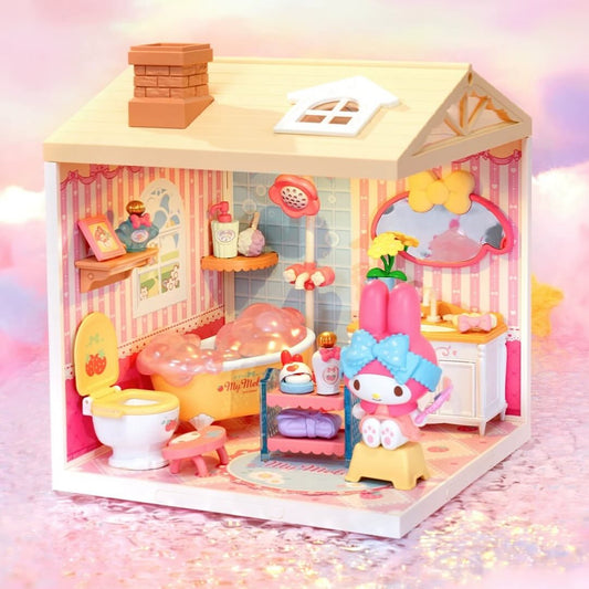 Rolife Super Creator My Melody Sweetheart Bubble Bath Bathroom DIY Miniature House Kit