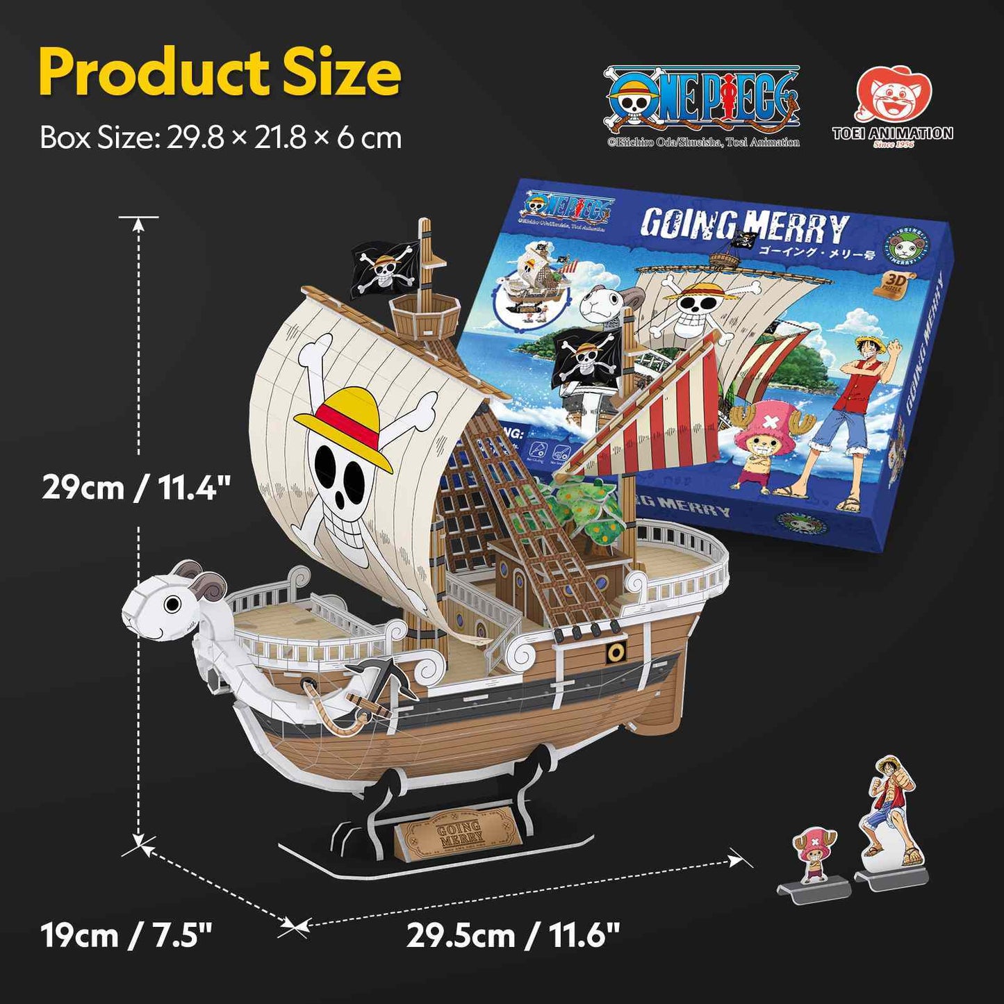 CubicFun 3D Puzzle – One Piece Going Merry | Easy Assembly | Ages 8+ | Foam Board Model Kit