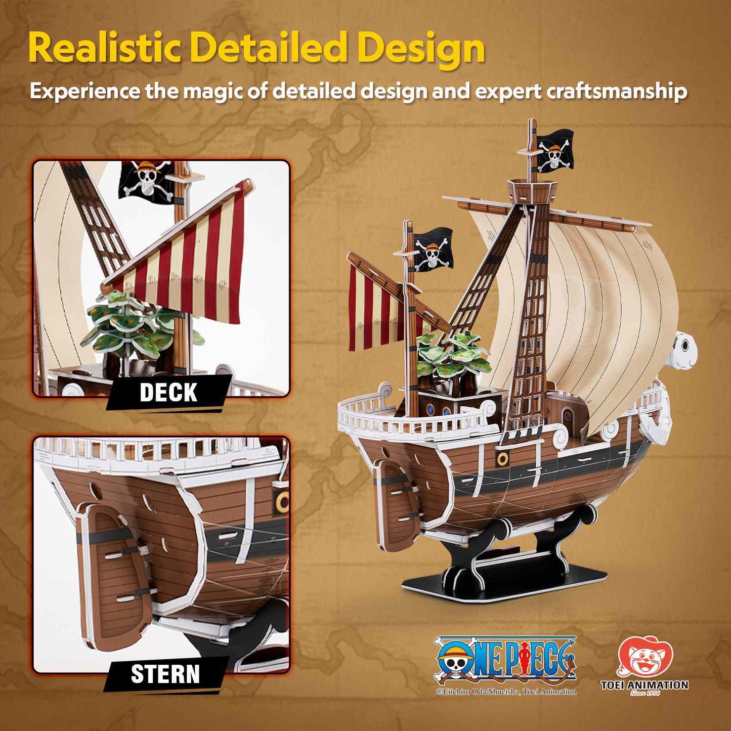 CubicFun 3D Puzzle – One Piece Going Merry | Easy Assembly | Ages 8+ | Foam Board Model Kit