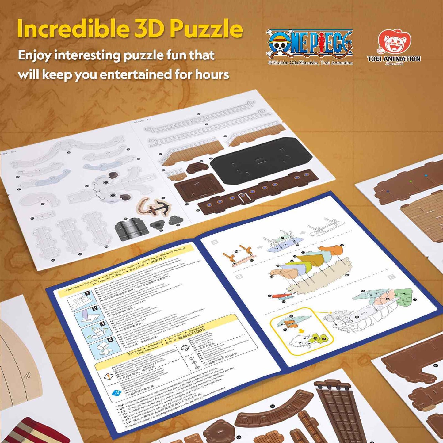 CubicFun 3D Puzzle – One Piece Going Merry | Easy Assembly | Ages 8+ | Foam Board Model Kit