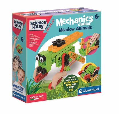 Clementoni Mechanics Junior Meadow Animals | STEM Building Kit | Educational Science Toy