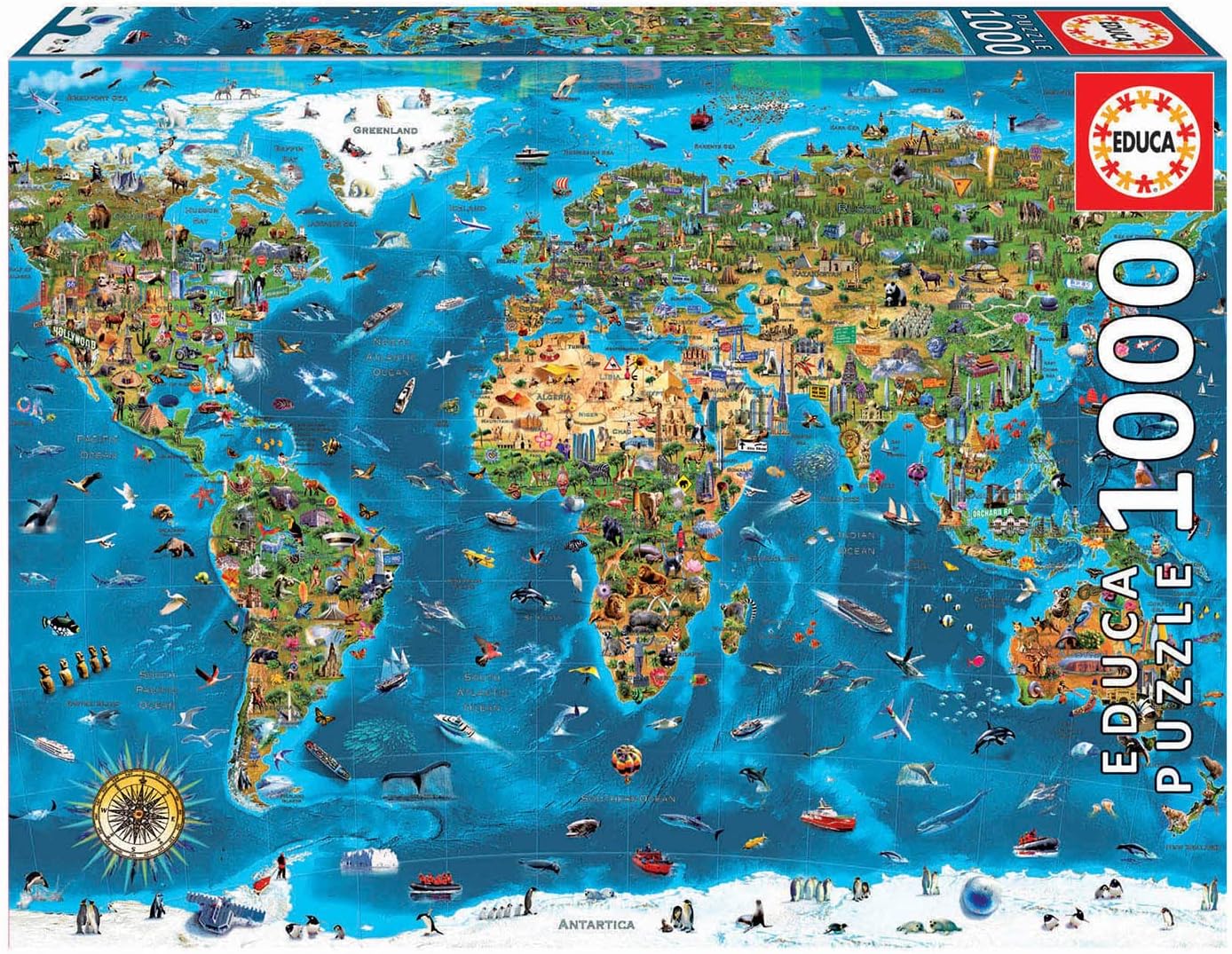 Educa Wonders of the World | 1000pcs Jigsaw Puzzle | Landmarks Collection