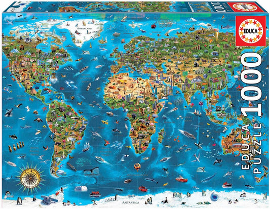 Educa Wonders of the World | 1000pcs Jigsaw Puzzle | Landmarks Collection