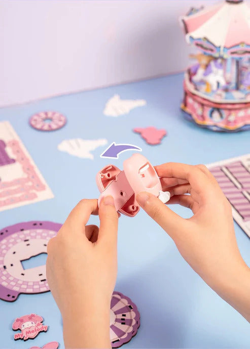 Rolife Kuromi & My Melody Soaring Airplane DIY Wooden Model Kit