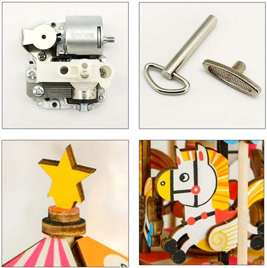 Robotime Merry-Go-Round | DIY Music Box Kit | Wooden Mechanical Model
