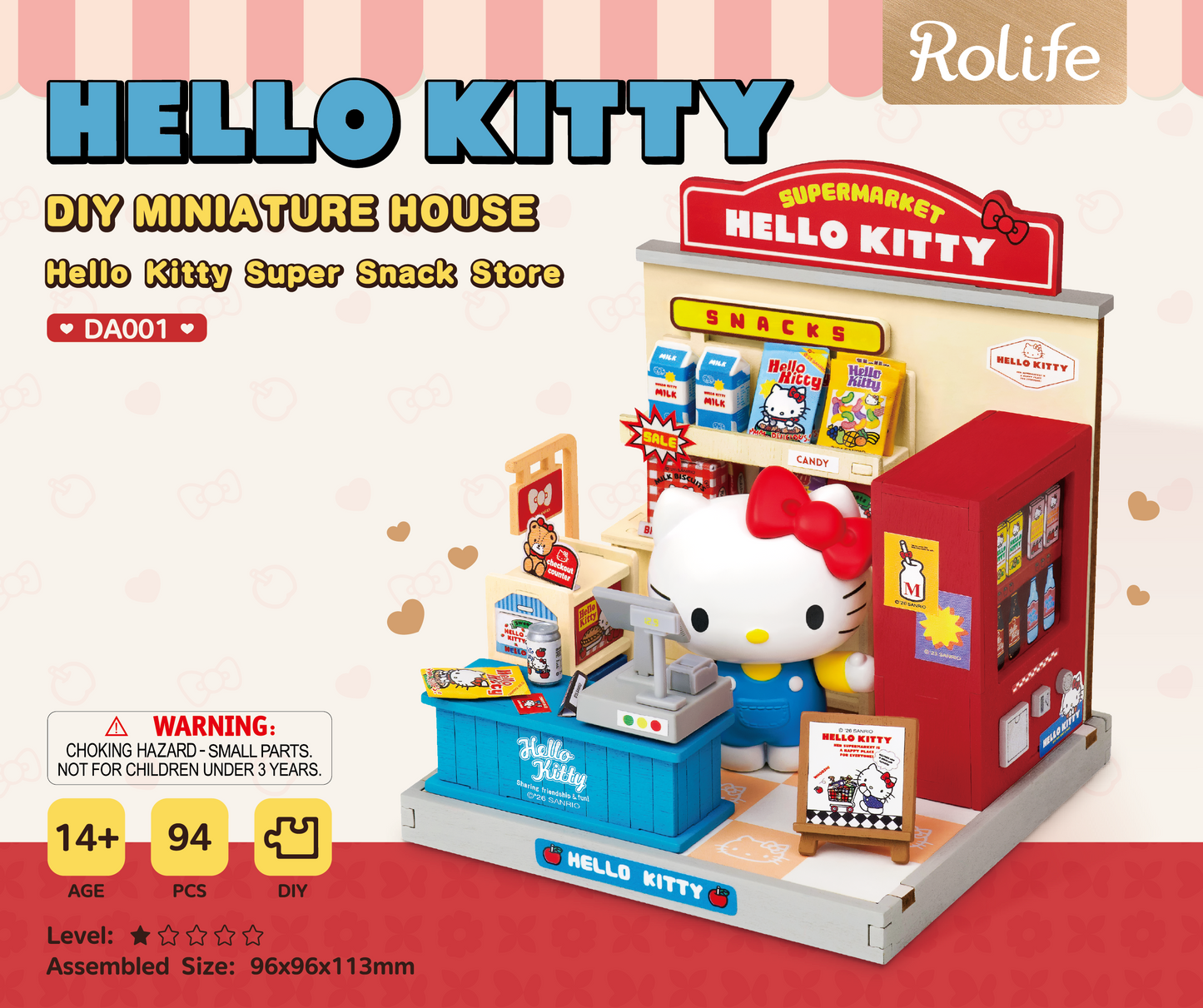 Rolife Hello Kitty's Super Snacks Mini Blocks 94 Pieces