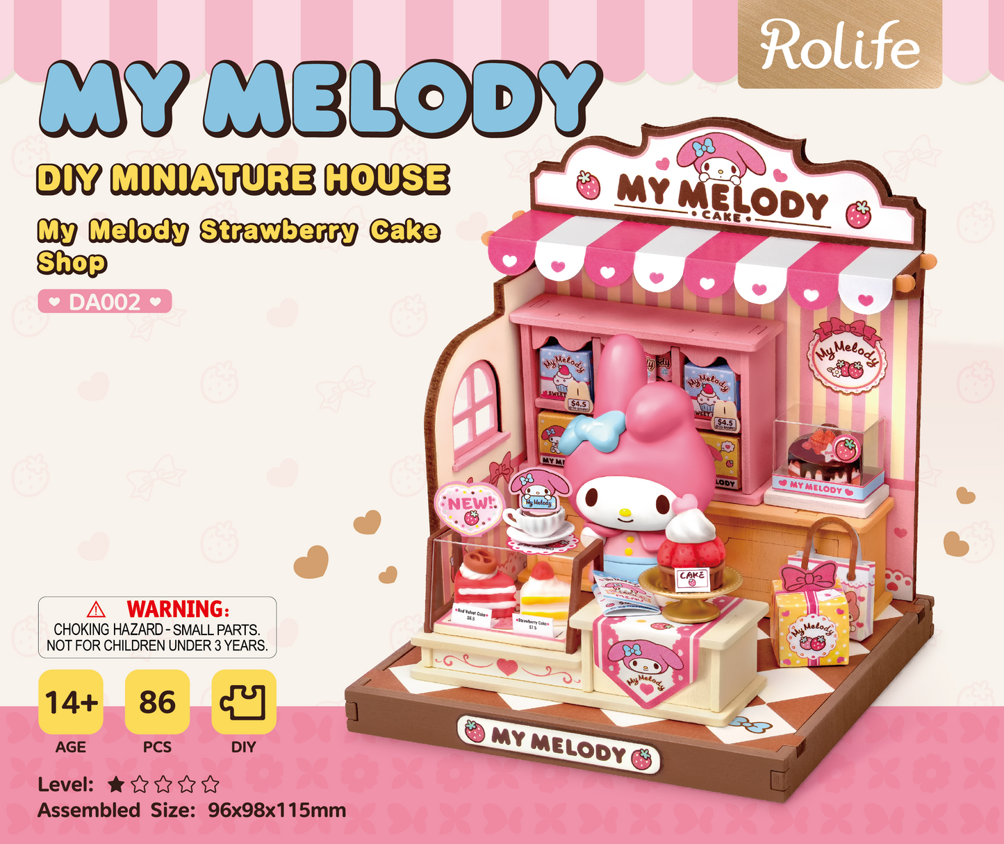 Rolife My Melody's Strawberry Cakes DIY Miniature House Kit
