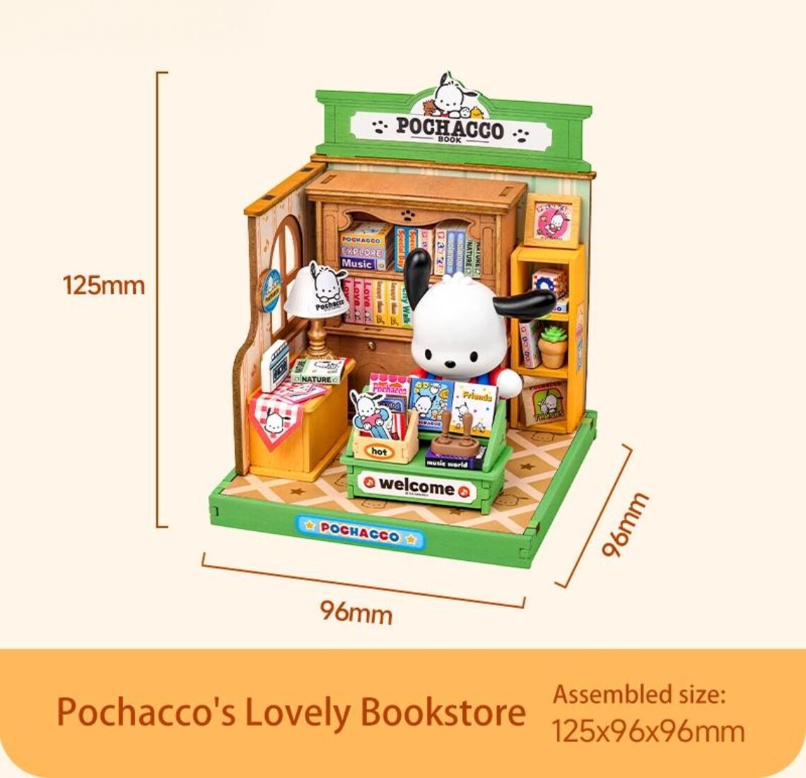 Rolife Pochacco's Lovely Bookstore DIY Miniature House Kit