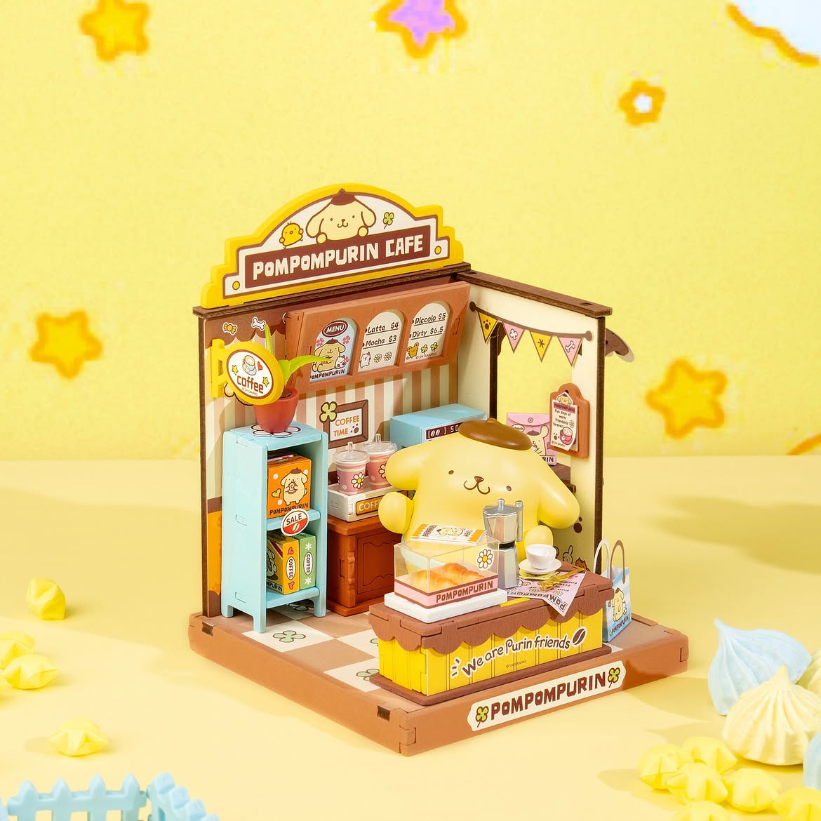 Rolife Pompompurin's Lucky Cafe DIY Miniature House Kit