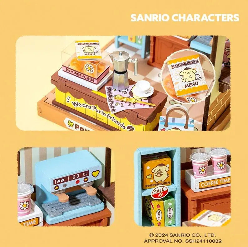 Rolife Pompompurin's Lucky Cafe DIY Miniature House Kit