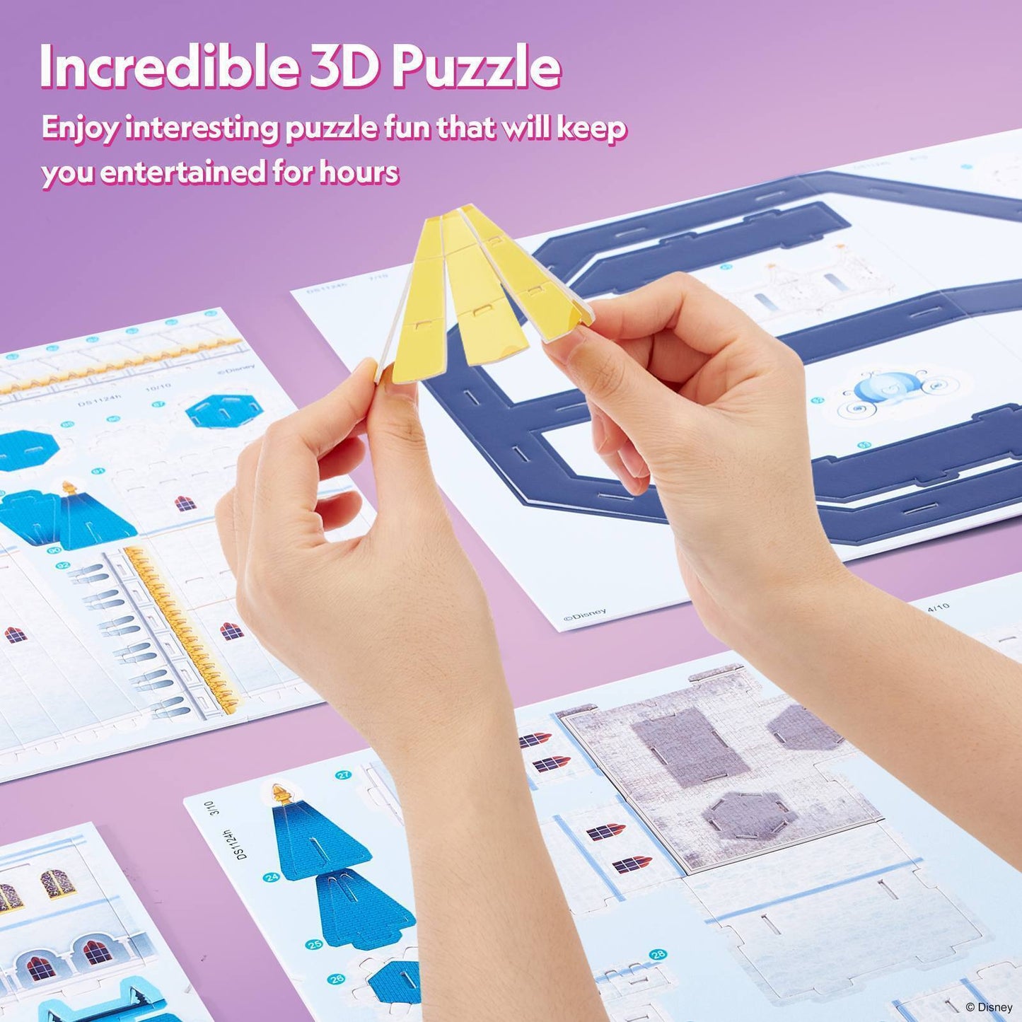 CubicFun Cinderella’s Dream Castle | 106pcs 3D Puzzle | Fairytale Castle Model