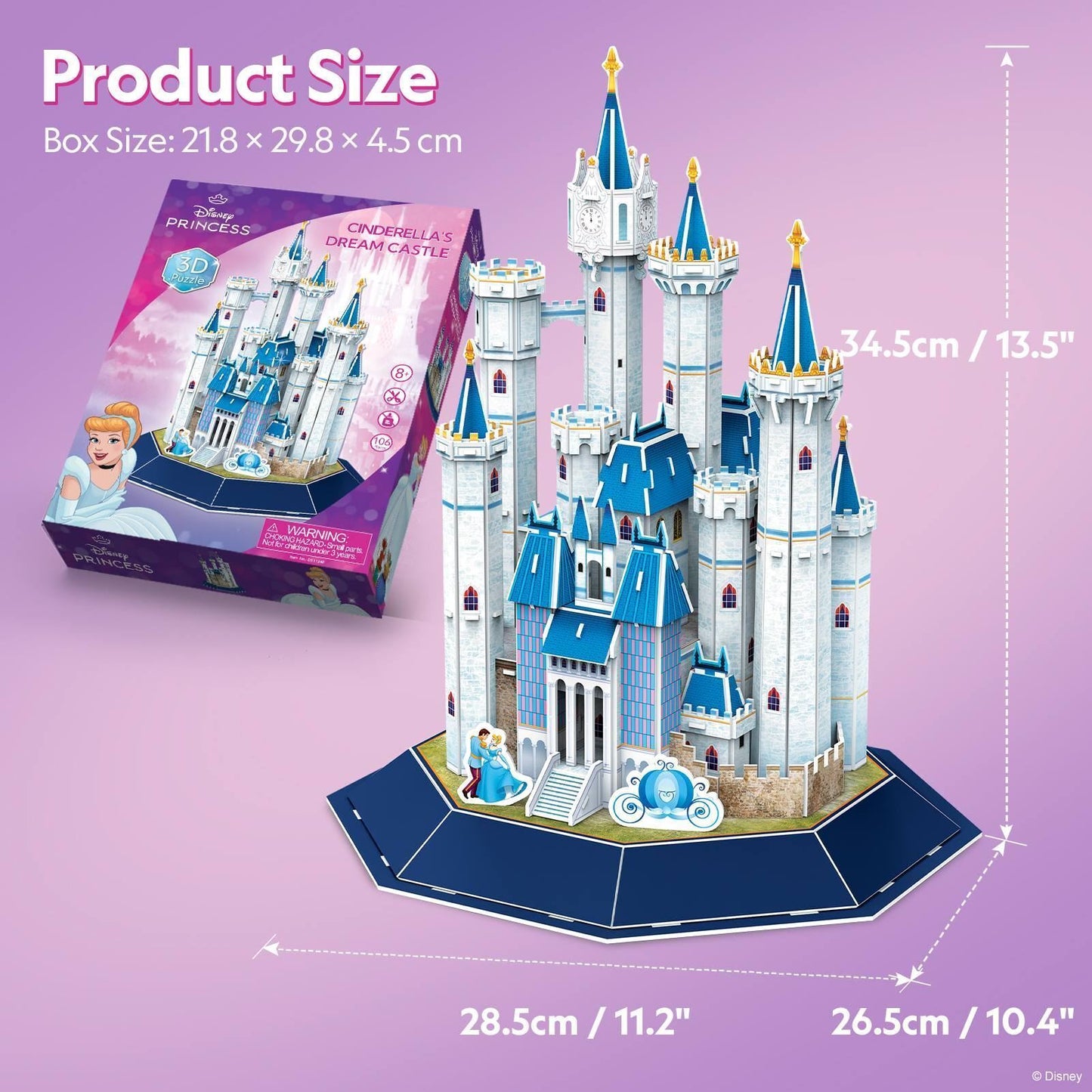 CubicFun Cinderella’s Dream Castle | 106pcs 3D Puzzle | Fairytale Castle Model