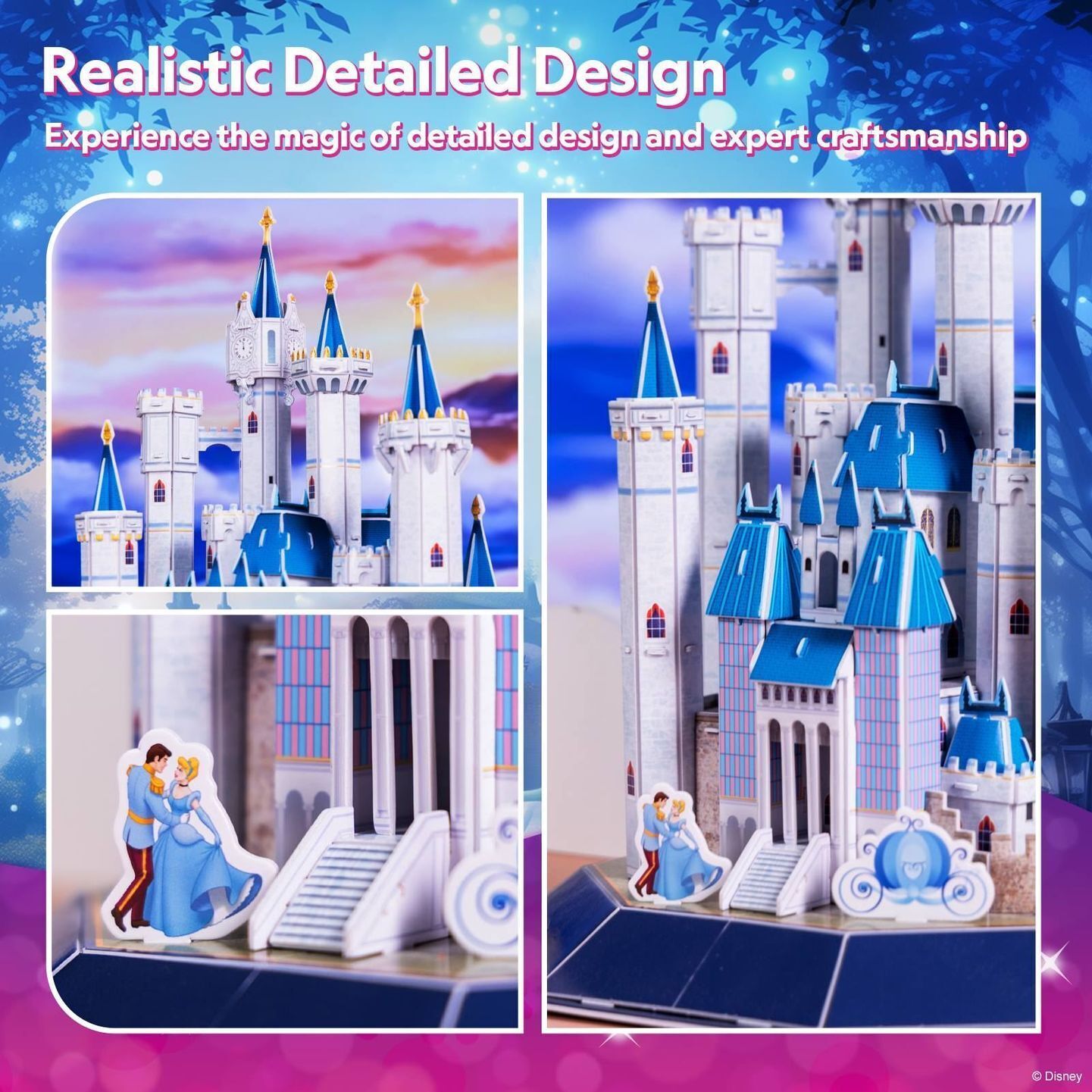 CubicFun Cinderella’s Dream Castle | 106pcs 3D Puzzle | Fairytale Castle Model