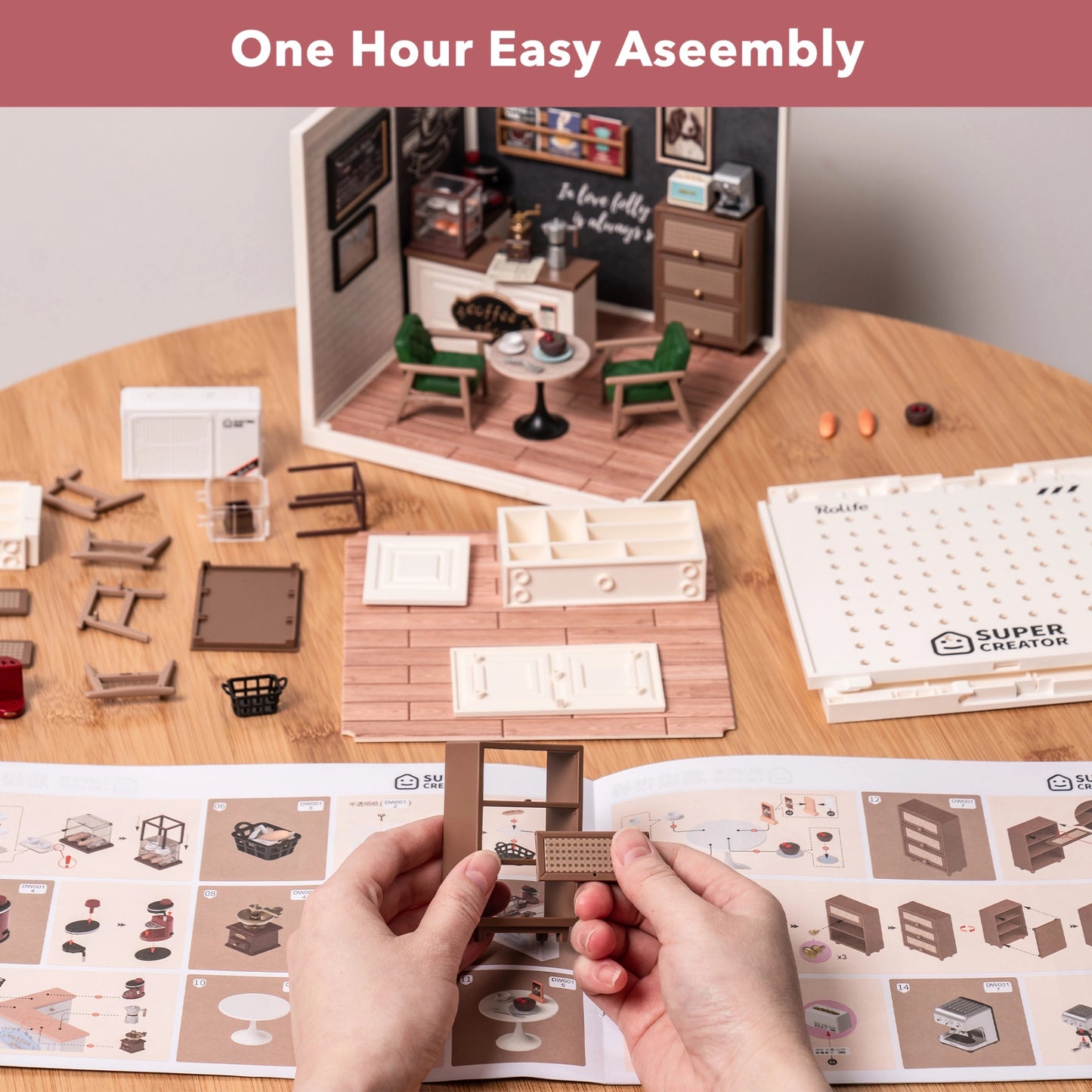 Rolife Super Creator Breezy Time Cafe DIY Miniature House Kit