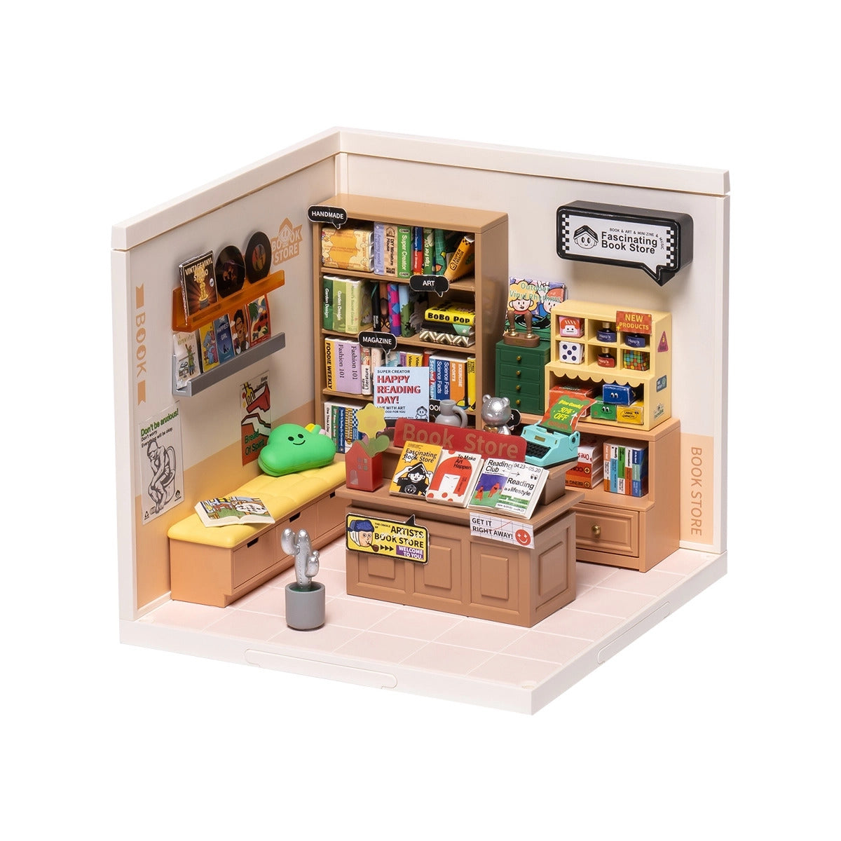 Rolife Super Creator Fascinating Book Store DIY Miniature House Kit