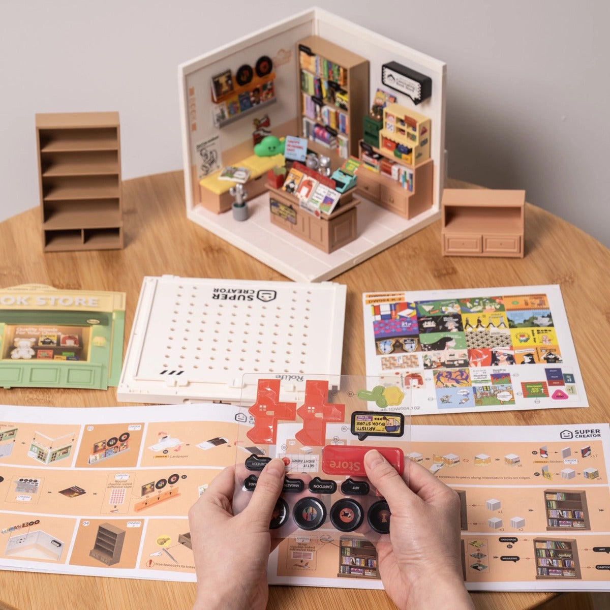 Rolife Super Creator Fascinating Book Store DIY Miniature House Kit