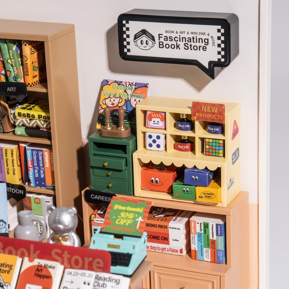 Rolife Super Creator Fascinating Book Store DIY Miniature House Kit